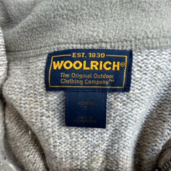 Woolrich Womens British Tan Knit 1/4 Zip Pullover Sweatshirt Small Wool Ramie - Picture 3 of 9